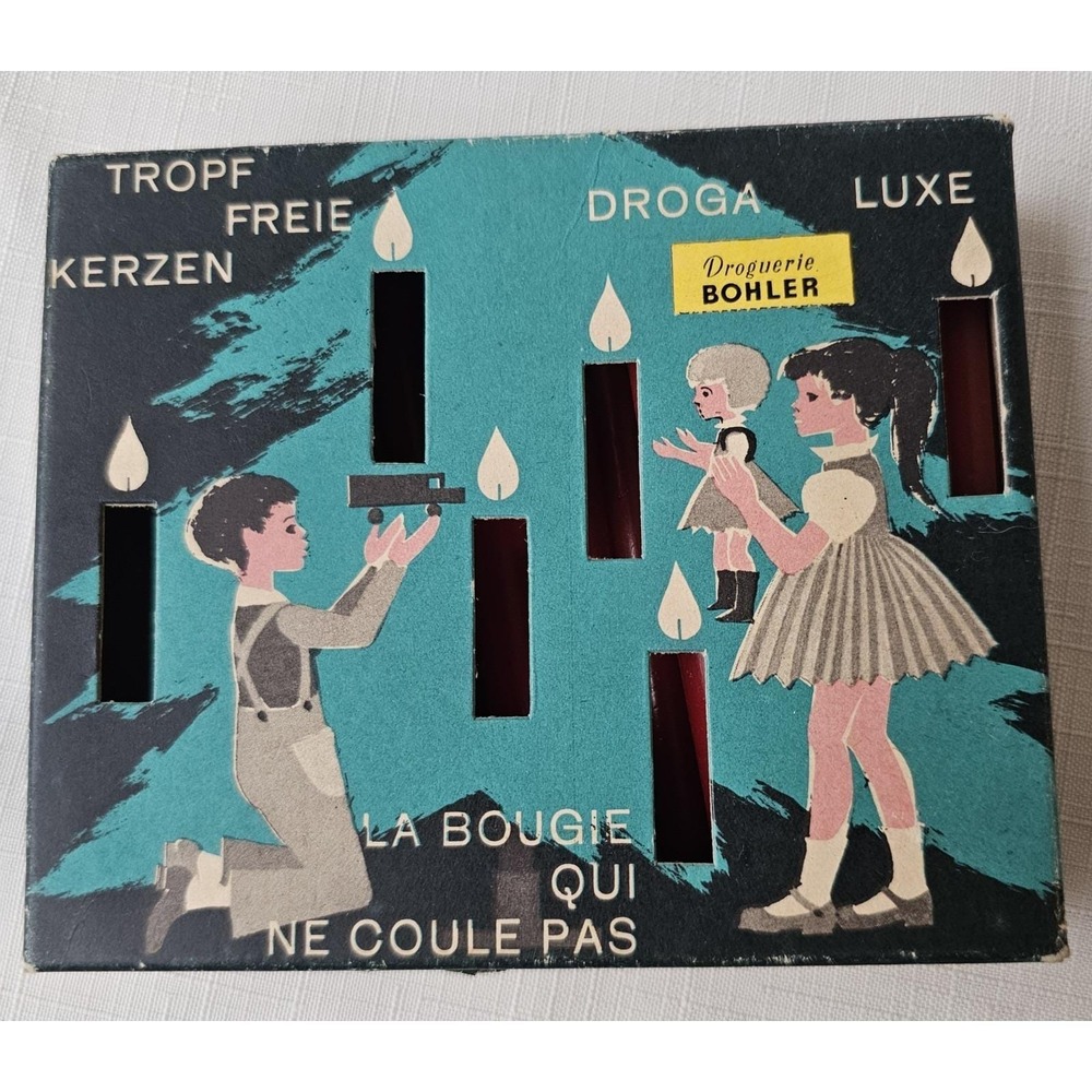 Trop Freie Kerzen Vintage Chime Candles Red Christmas Holiday 4"